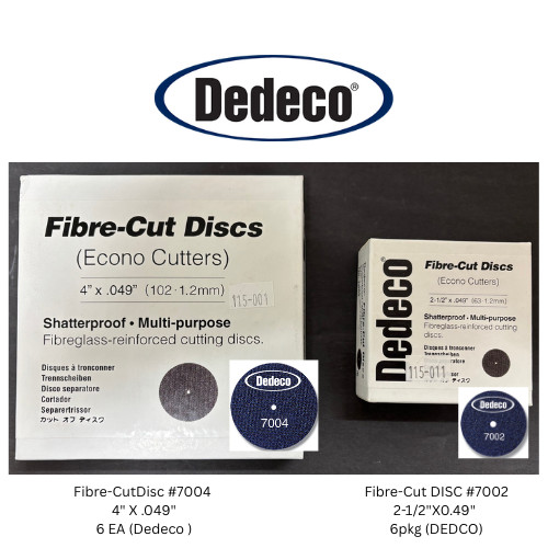 [ Dedeco ] Fibre-Cut Disc ( #7004, 4″ X .049″ ), (#7002 2-1/2″X 0.49″ ) 6 EACH
