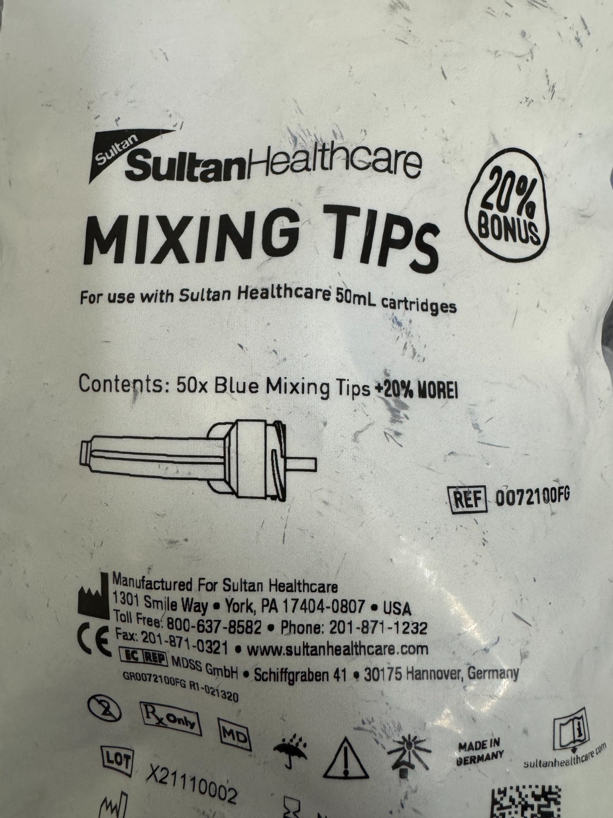 Sultan Genie Blue Mixing Tip for Heavy Body 50/Pack