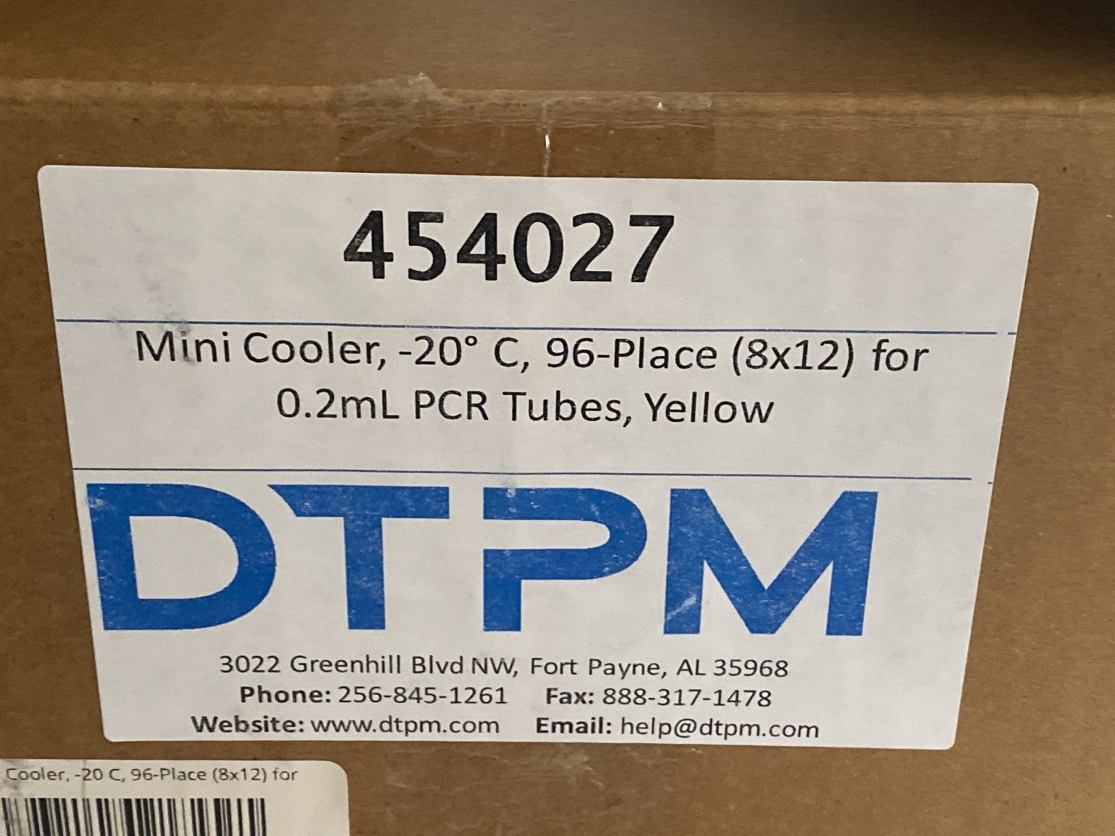 GLOBE SCIENTIFIC Mini Cooler -20°C 96-Place 8×12 0.2mL PCR Tube Yellow 454027