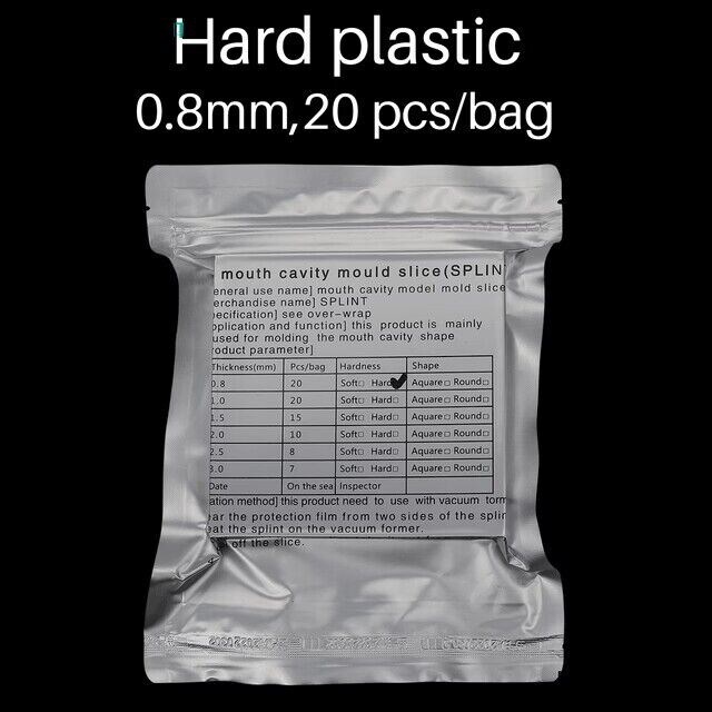 20 Silce 0.8mm Dental Hard Splint Thermoforming Material For Vacuum Form Machine