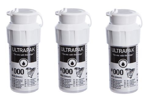 Ultrapak Dental Gingival Retraction Knitted Cord Size 000 Ultradent (3 BOTTLES)