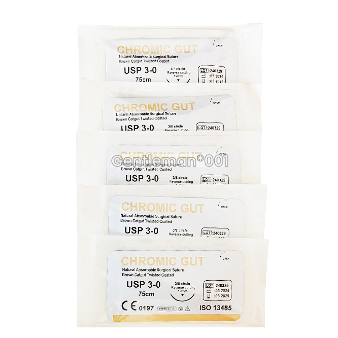 Absorbable Dental Surgical Sutures Chromic Gut Natural Needled Traning Reverse