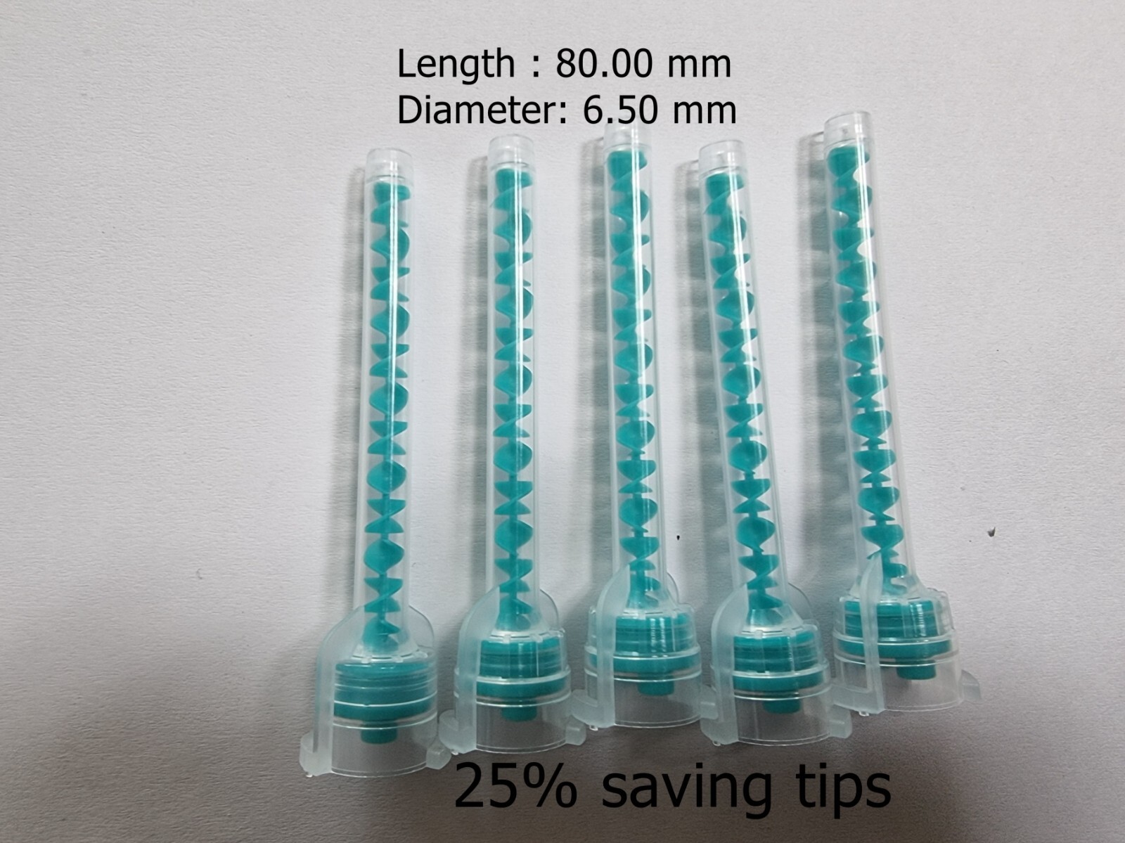 500pcs: NEW Dental Impression Mixing Tips Heavy Body Teal 6.5 mm 1:1 KOREA MADE