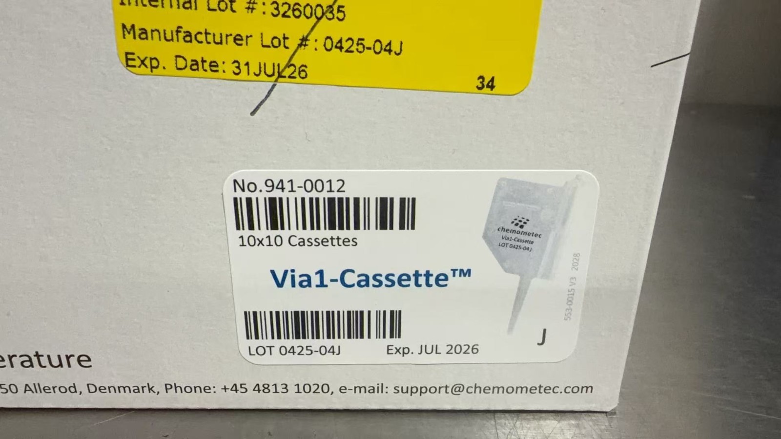 Chemometec Via-1 cassettes. 10 bags 10 cassettes each. Ref 941-0012. Exp 07/2026