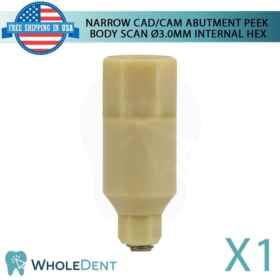 Narrow PEEK Body Scan CAD/CAM Abut ment Titanium Dental Internal Hex 2.0mm