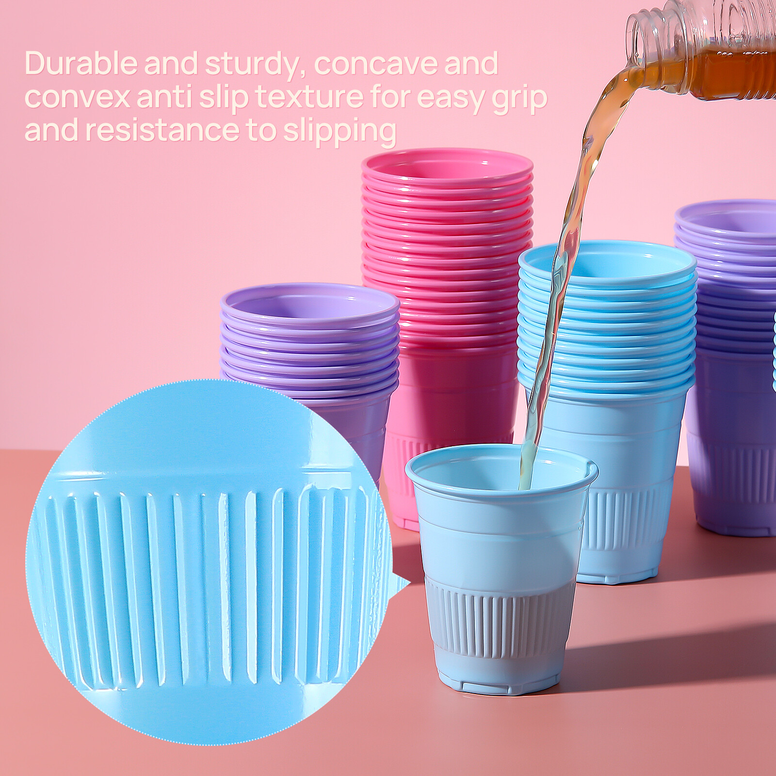 JMU 1000pcs Plastic Dental Cups 5oz Blue Disposable Drinking Cup Party Cups