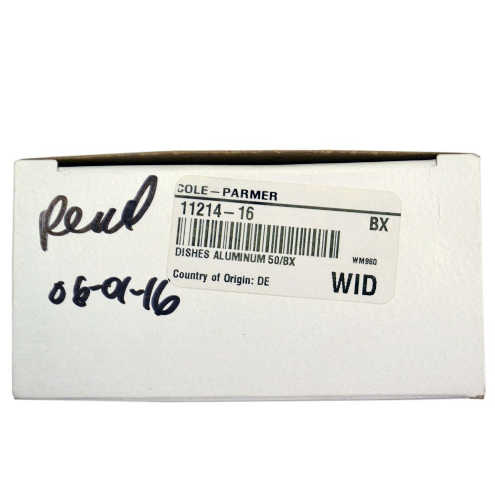 Cole-Parmer Aluminum Weighing Dish 10cm Disposable Lab Weigh Sample Pan – 50/Box