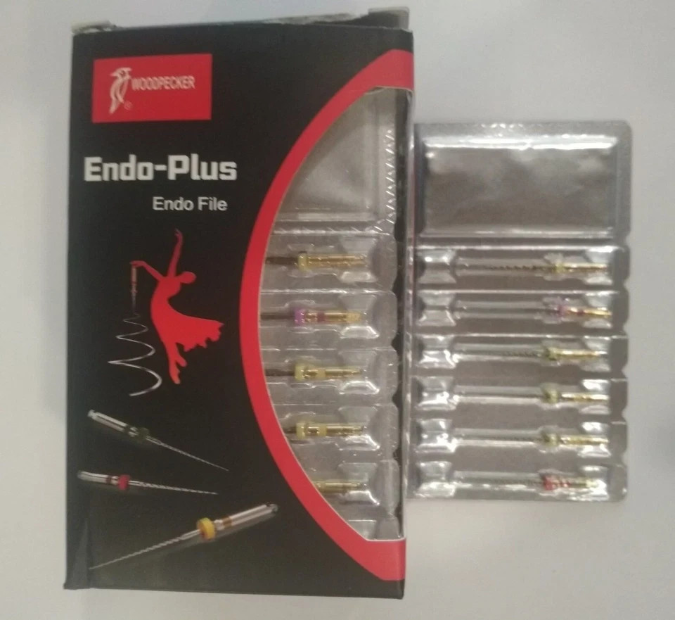 Dental Woodpecker Endo Plus Ni-Ti Root Canal 6 Files Pack Assorted 25mm Length