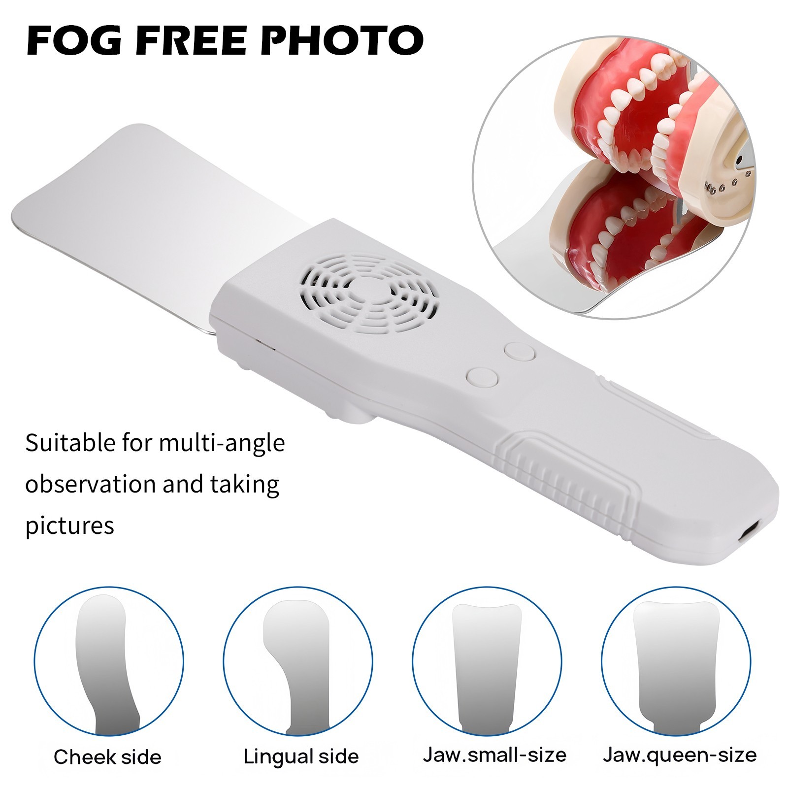 Dental Occlusal Mirror Fog Free Photo 5 LED Lights Intra Oral 4 Mirrors Anti-Fog