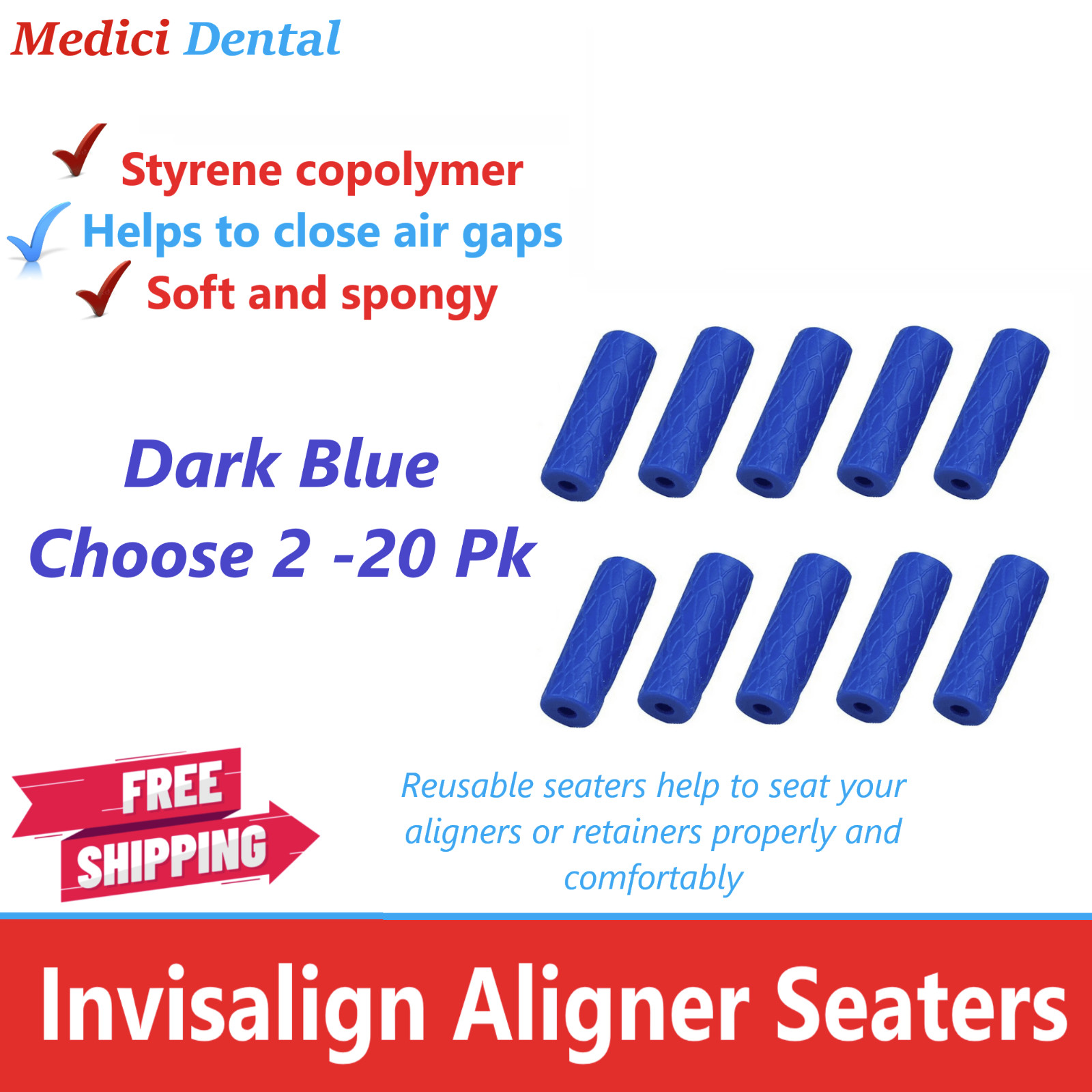 Aligner Tray Seaters Alignerchew Dental Orthodontic, Invisiline tray setter 20Pk