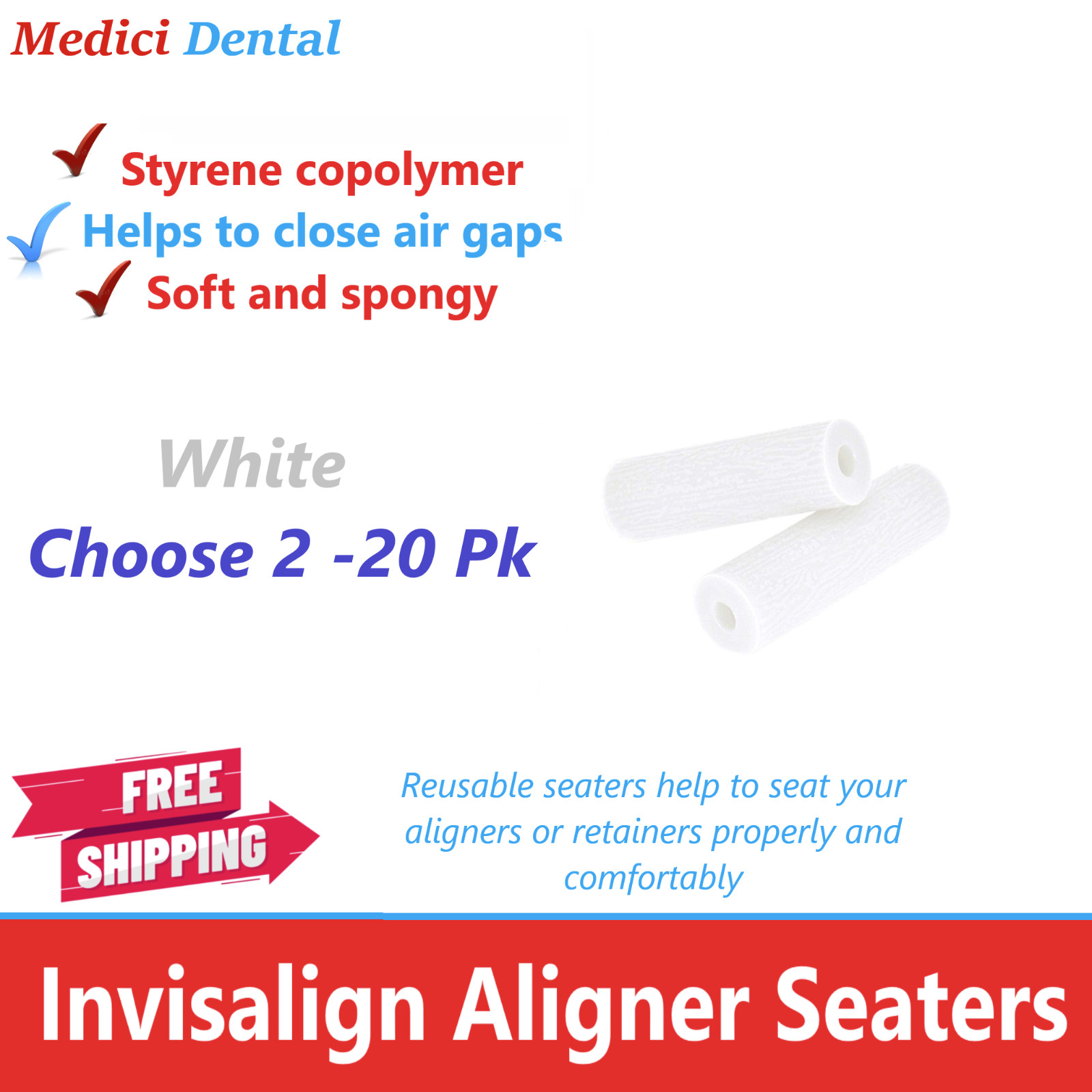 Aligner Tray Seaters Alignerchew Dental Orthodontic, Invisiline tray setter 20Pk