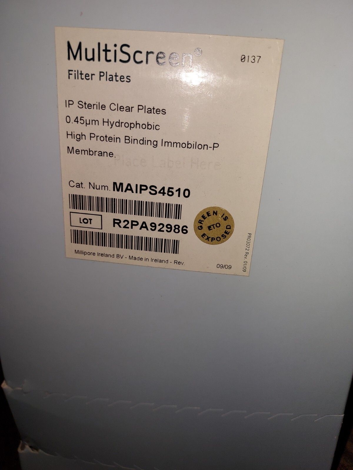 NEW MILLIPORE MAIPS4510 MULTISCREEN 96 WELL FILTRATION PLATE 0.45 UM
