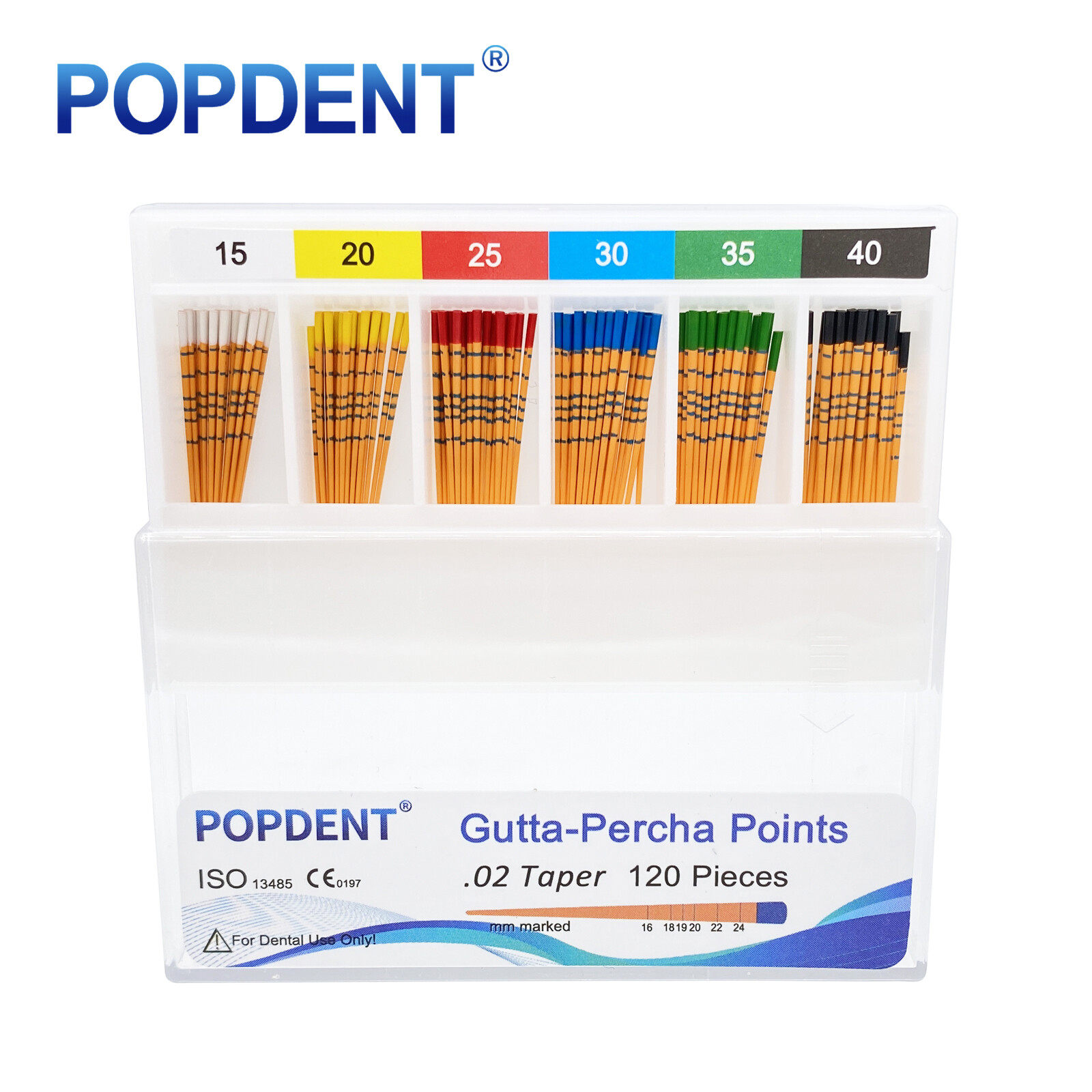 GUTTA PERCHA POINTS Taper 0.4 or 0.6, or Standart Taper, All Sizes Dental Meta