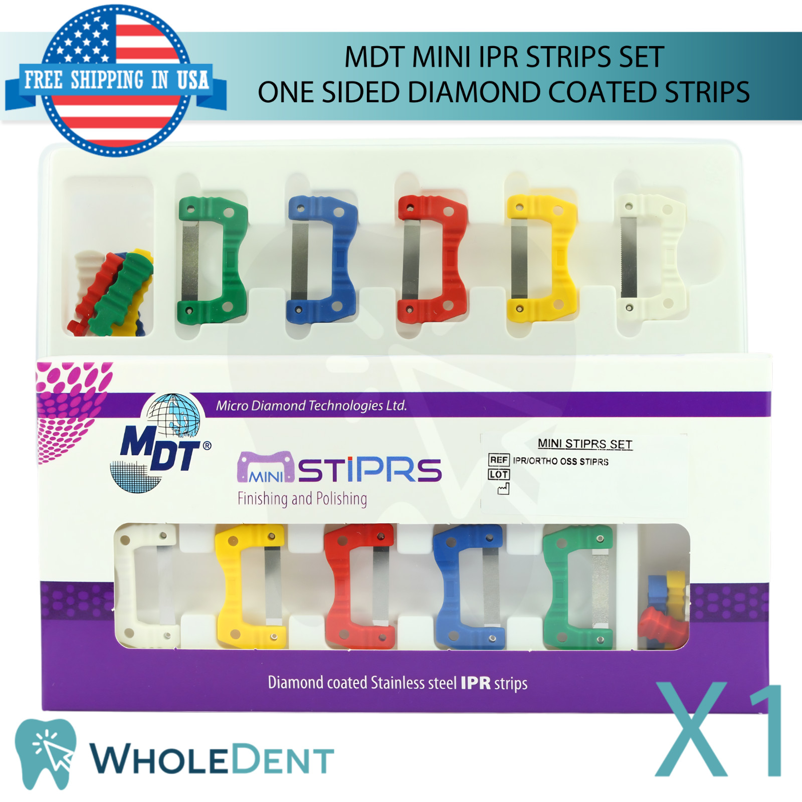MDT One Sided Diamond Coated IPR Mini Strips Finishing and Polishing Tool