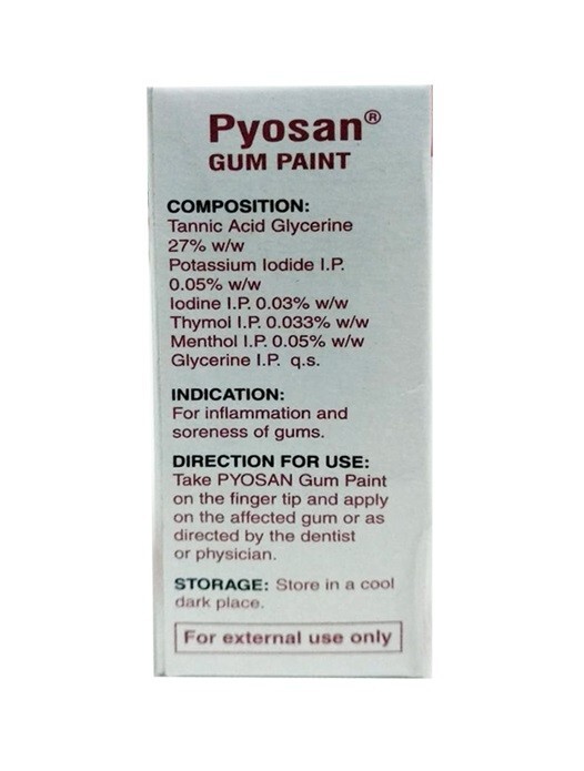 PYOSAN Dental Gum Paint Astingent & Counter Irritant 15ml Bottle