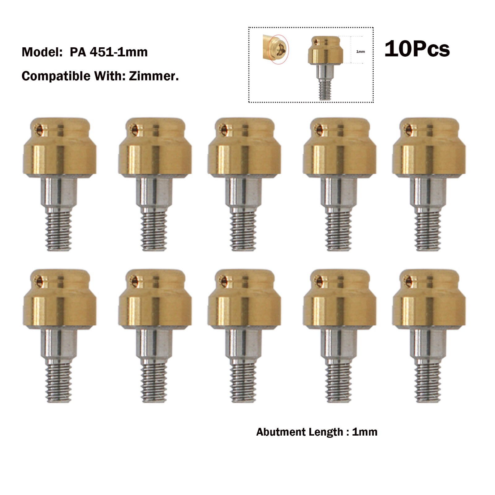 Zimmer Dental Locat0r Implant Abutment Screwdriver,Locat0r Core Tool,Male Cap