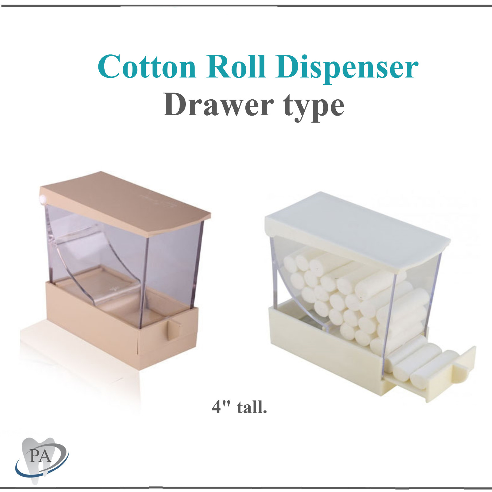 Dental Dispensers For Cotton Roll COTTON ROLL DISPENSER, 4 inch Tall, Pull Style