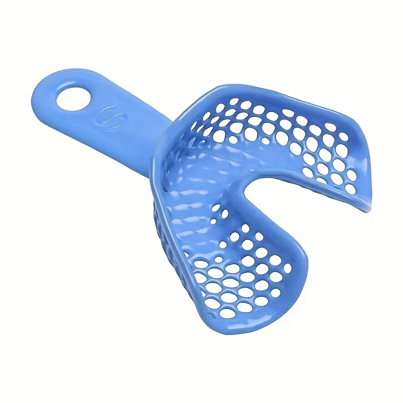 10pcs Comfort-Fit Blue Plastic-Steel Dental Impression Trays – Safe with Hole