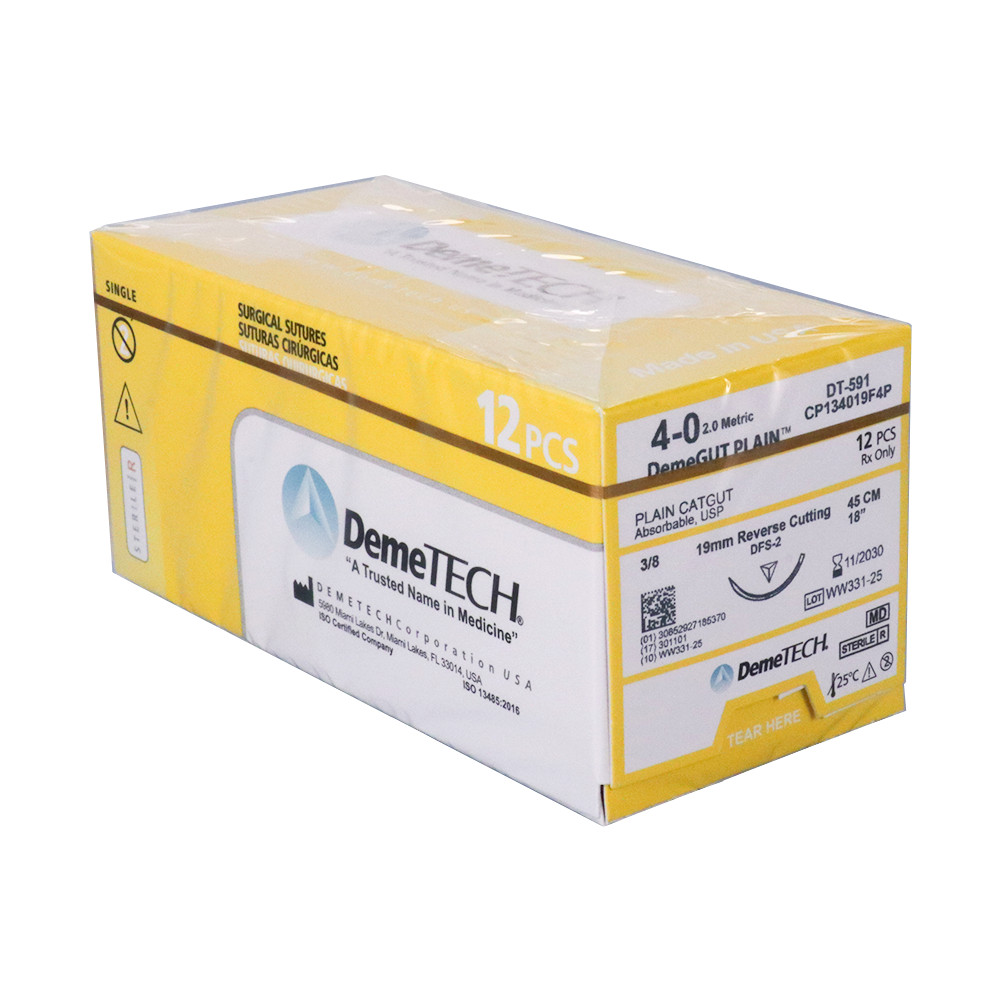 DemeTECH® 3/0 4/0 (45/75cm) Various Materials Absorbable Braided Coated Multiple