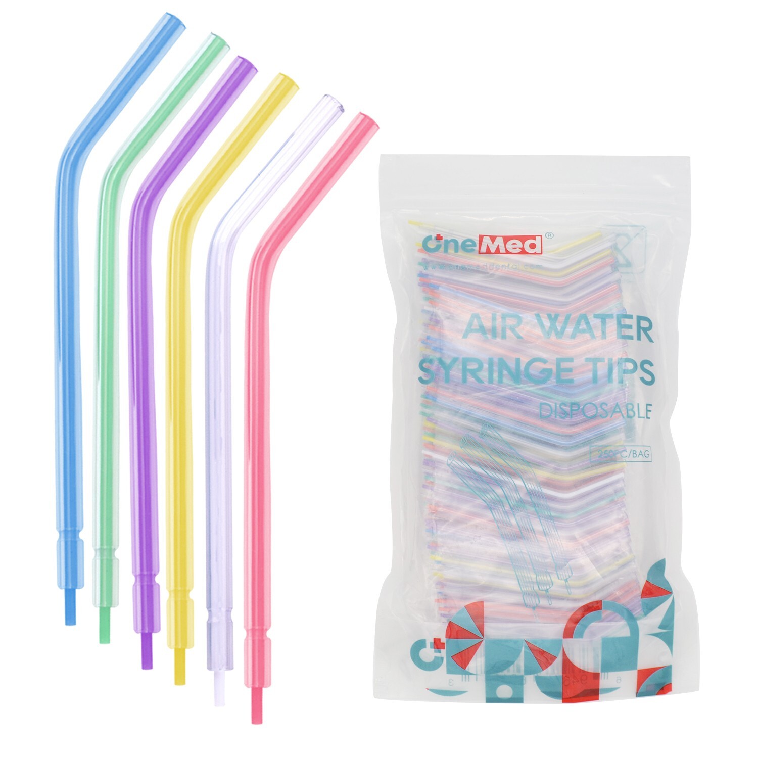 500(2 Bags) Dental 3-Way Air Water Syringe Disposable Spray Tips Triple Nozzles