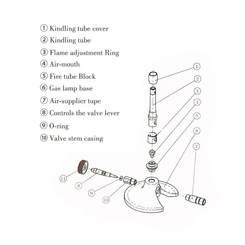 Dental Lab Swivel Single-valve Single-Tube Gas Light Energy-Saving Equipment Set