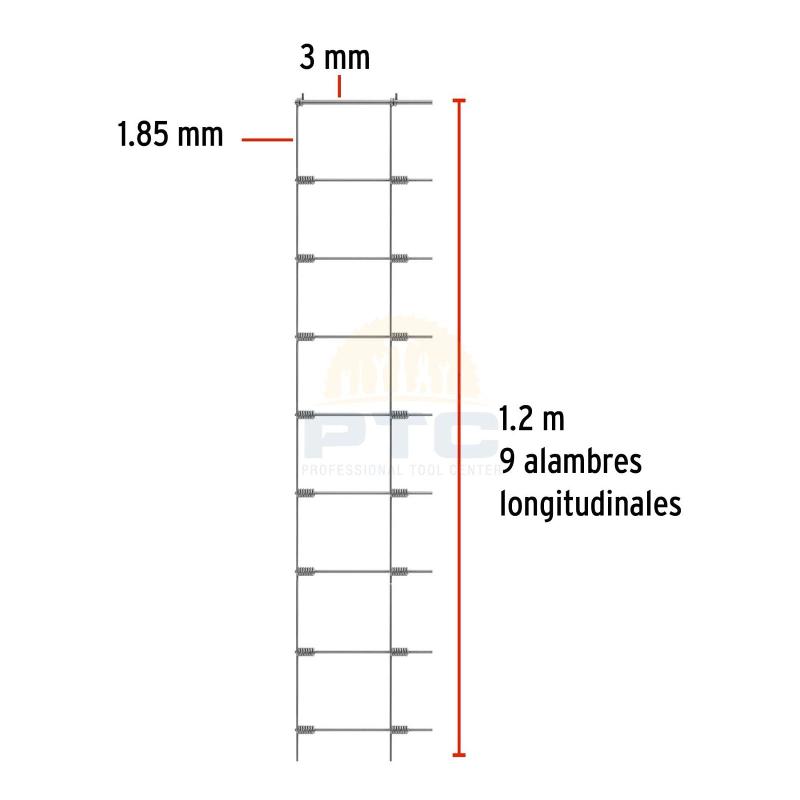Fiero MAGA-50X12 50 m x 1.2 m roll of galvanized steel livestock mesh