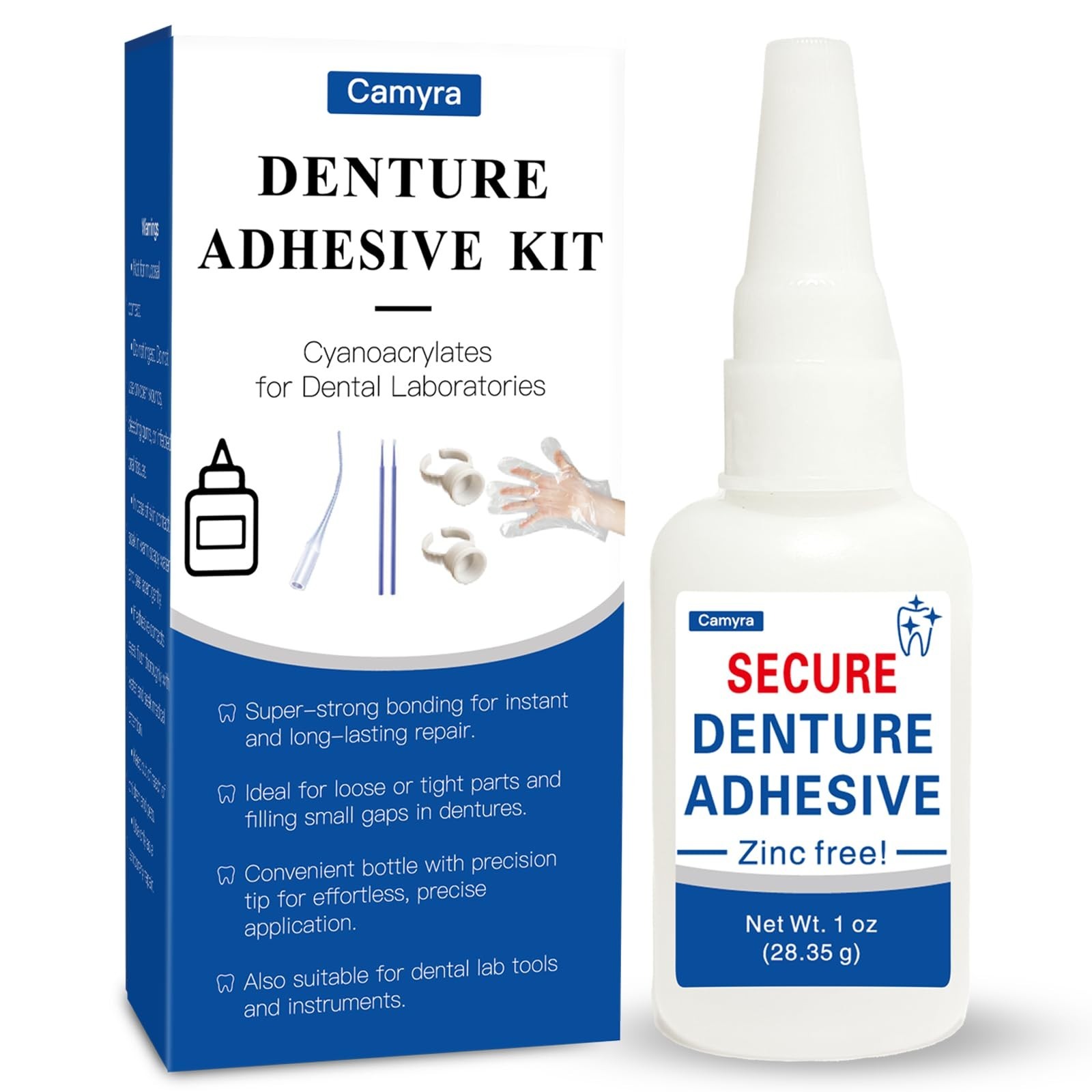 Instant Bonding Dental Glue 1 oz – Super Strong Adhesive for Cracks & Loose Teet
