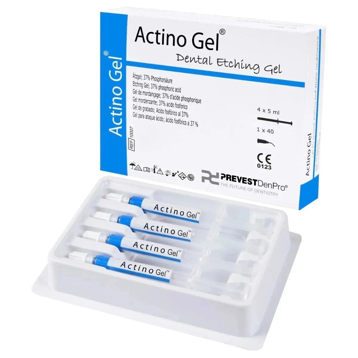 Viscous Etchant Gel 4 x 5ml Syr Pack Dental ACTINO GEL Blue Tinted (FREE SHIPING