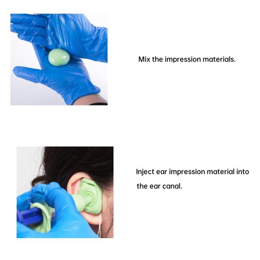 Dreve Ear Impression Material Green & White 35 Shore 800g*2 for Ear Impression
