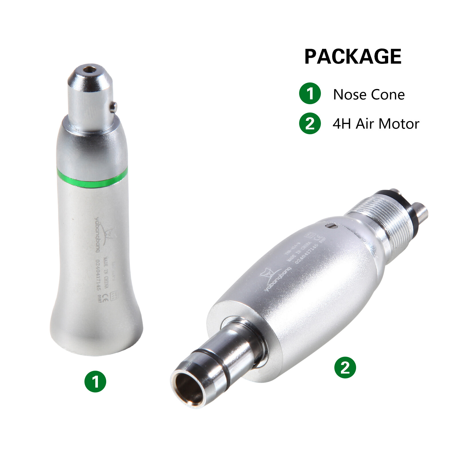 360°Swivel Dental Hygiene Prophy Handpiece Air Motor 4 Hole & 4:1 Nose Cone YB