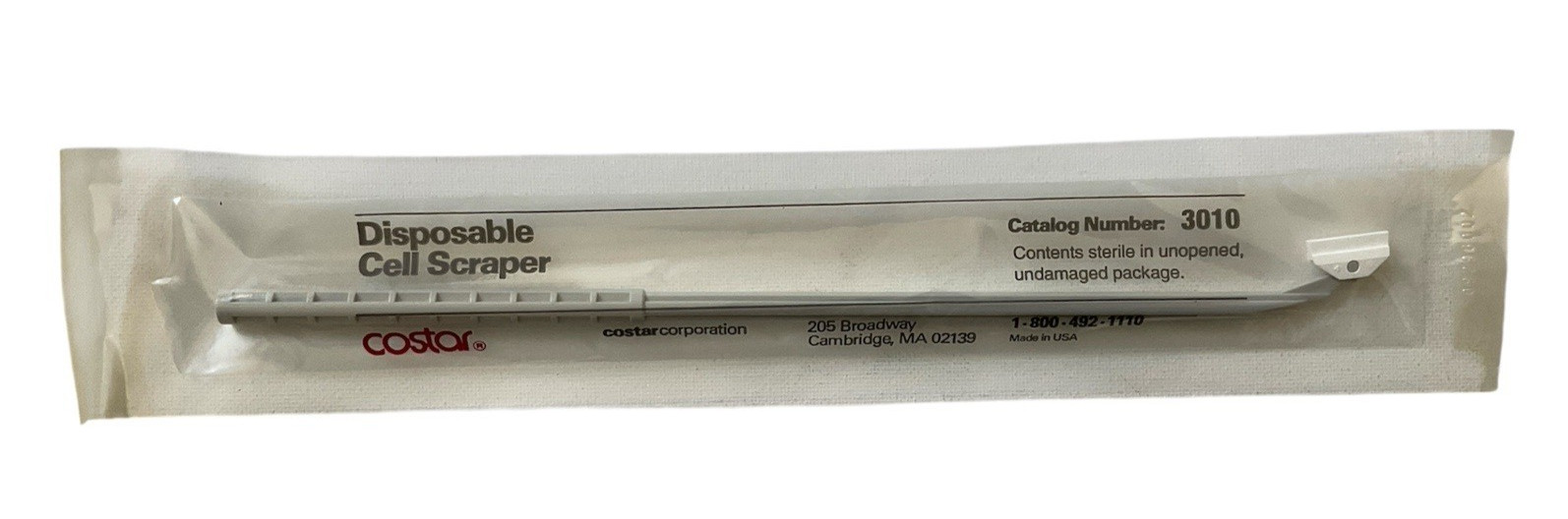 Lot of 20 Costar 3010 Small Sterile Modified Polystyrene Cell Scraper Sealed