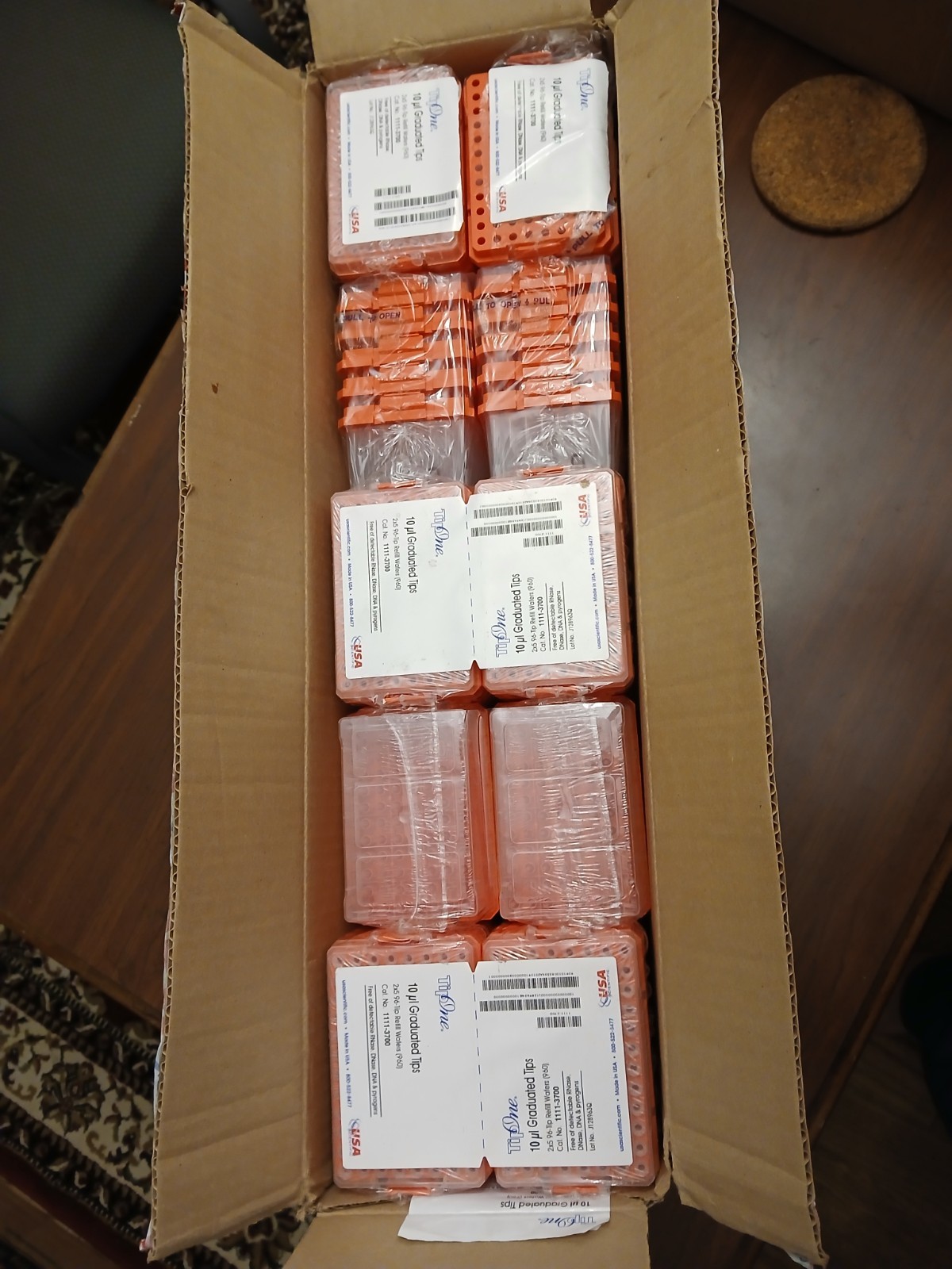 USA Scientific 10uL Natural Graduated Pipette Tip Refills Wafers 1111-3700