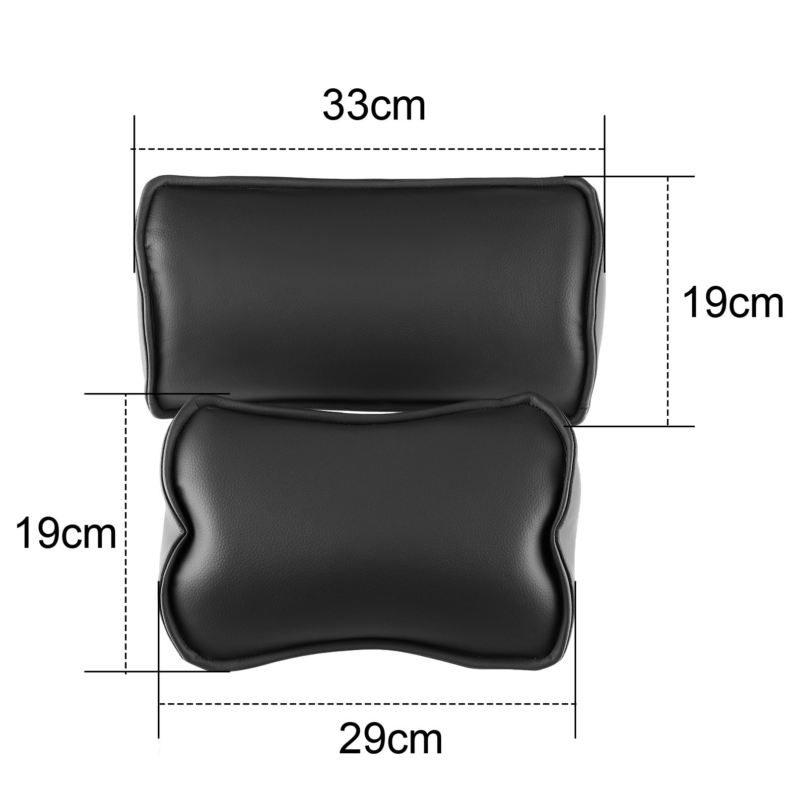 Dental Chair Neck Pillow Lumbar Cushion Set Memory Foam Microfiber Leather Black