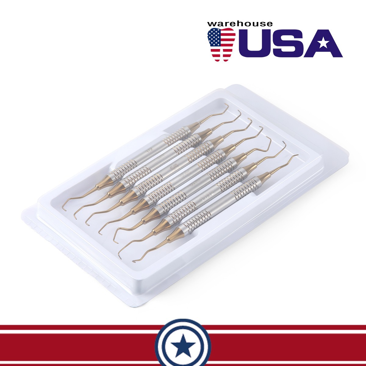 7Pcs Dental Periodontal Scaler Periodontal Hygiene Pick Tool Hand Instrument