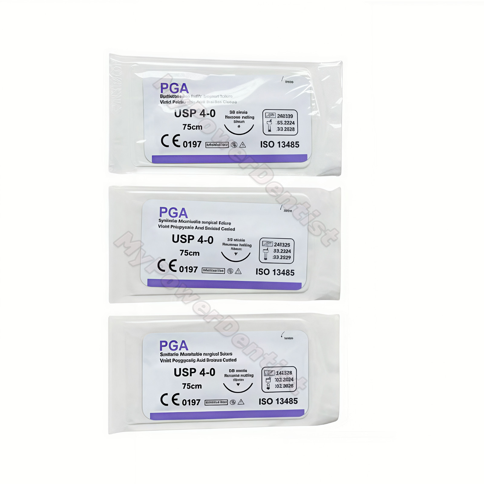 Dental Oral Surgical Suture Violet PGA 4-0 3/8 Reverse Cutting Suture