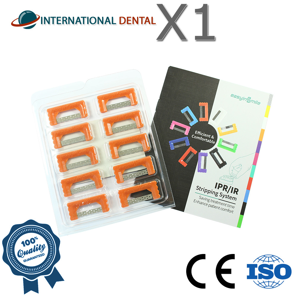 Dental Orthodontic EasyinSmile Widener Bright Orange IPR Strips Set 10pcs