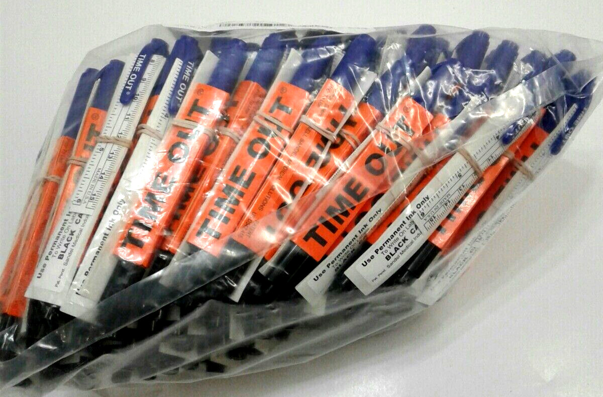 Sandel 1031-LRNS Time Out 2-In-1 Marker W/Time Out Sleeve Labels & Ruler 100 Pcs