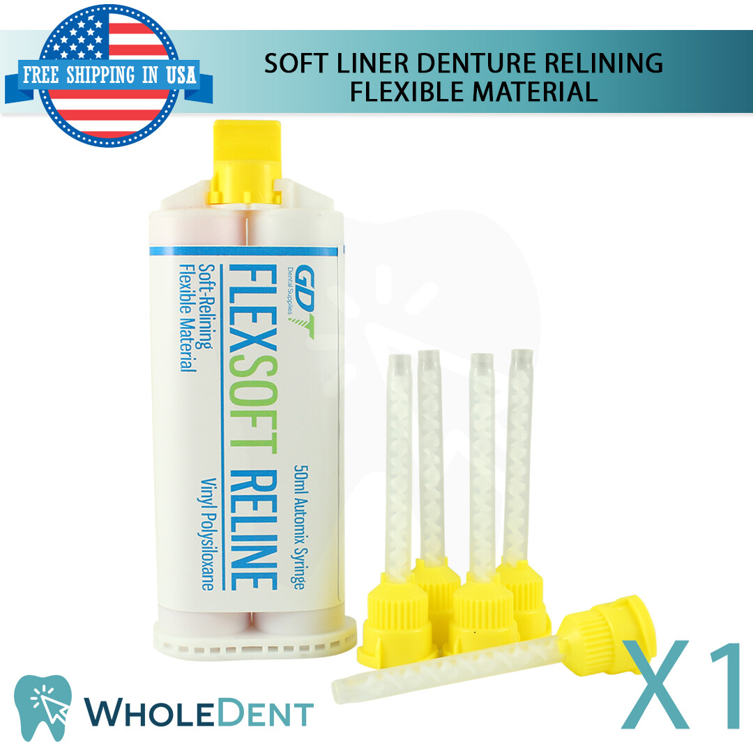 GDT FlexSoft Liner Material For Flexible Soft Reline Denture Renew Cushion