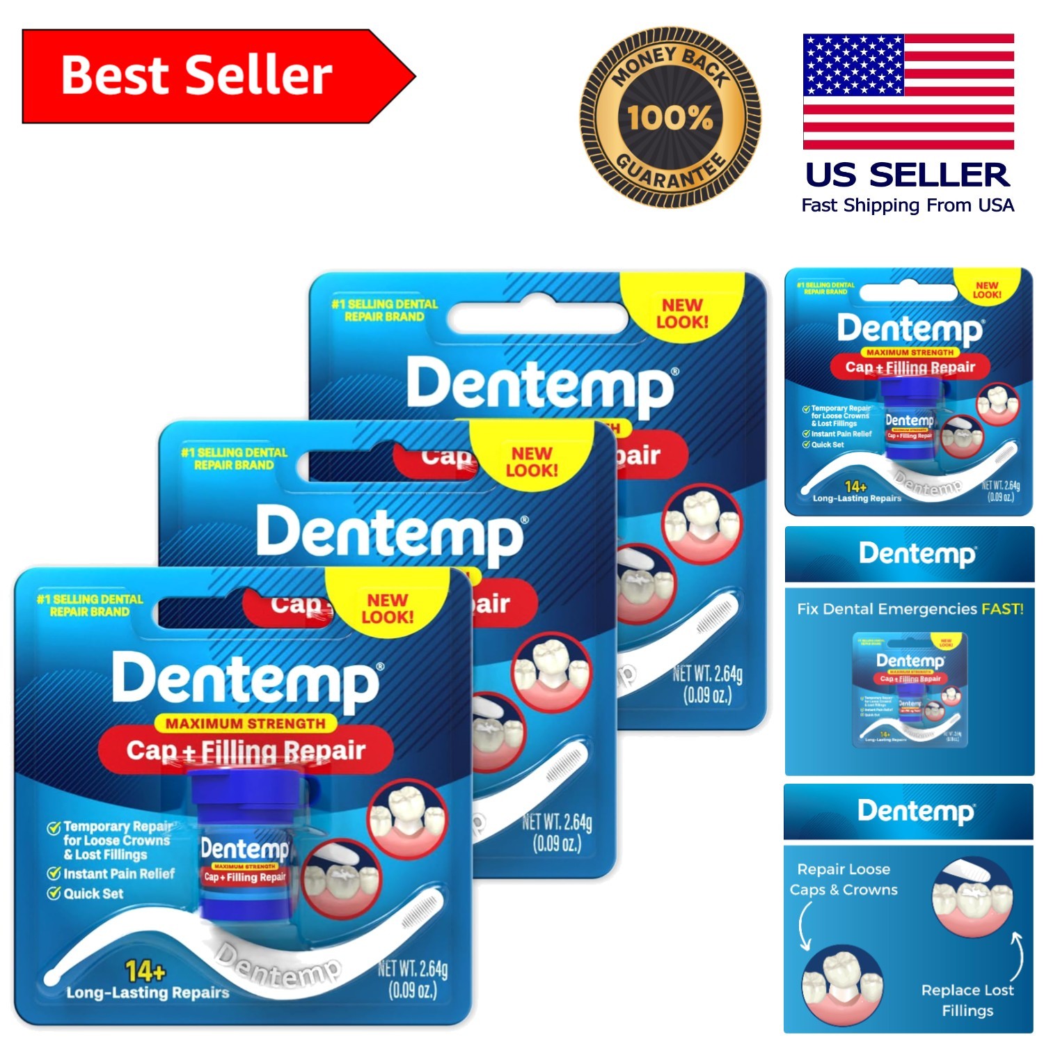 Maximum Strength Loose Cap and Lost Filling Repair – Dental Repair Kit for In…