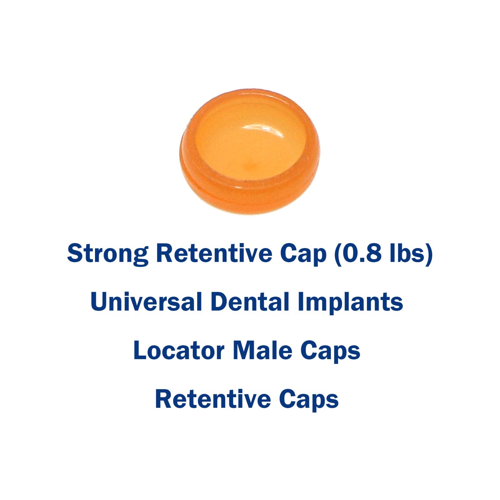 US 4Pcs Dental Xtra-Soft Overdenture Retention Implant Male Caps 0.8Lb Orange