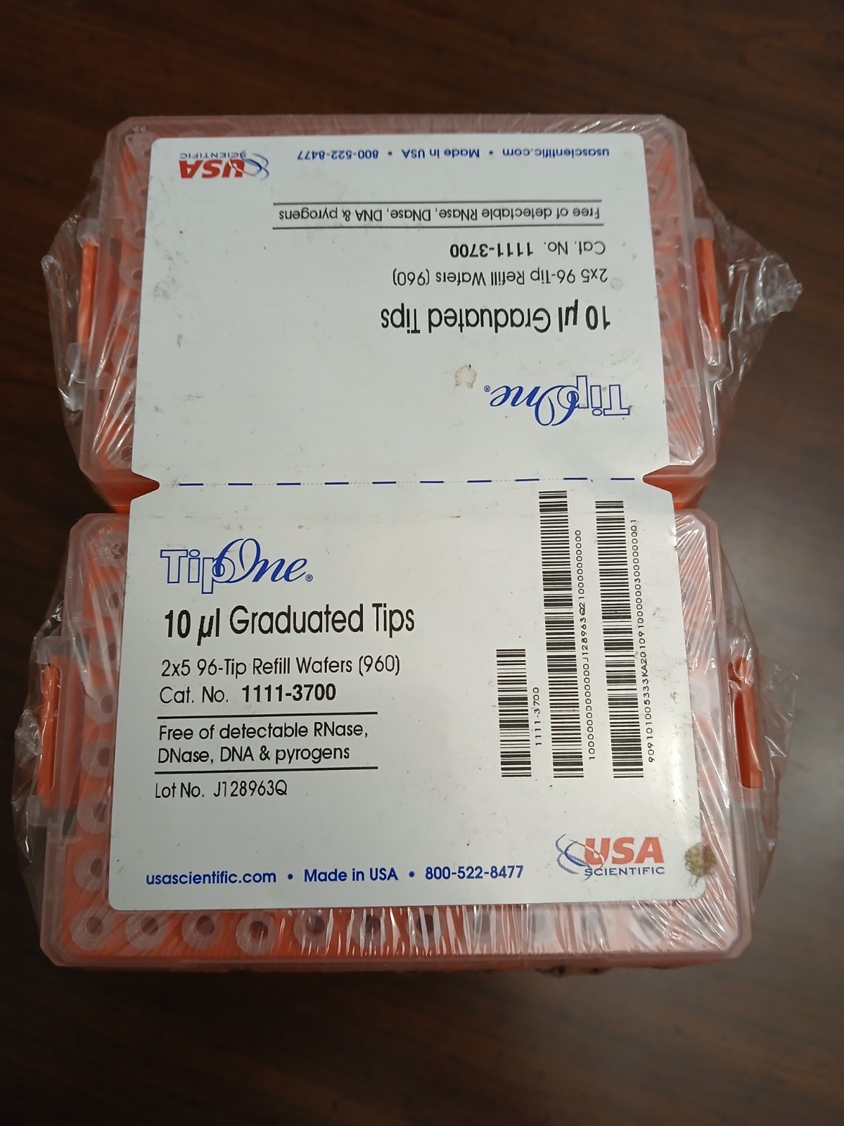 USA Scientific 10uL Natural Graduated Pipette Tip Refills Wafers 1111-3700