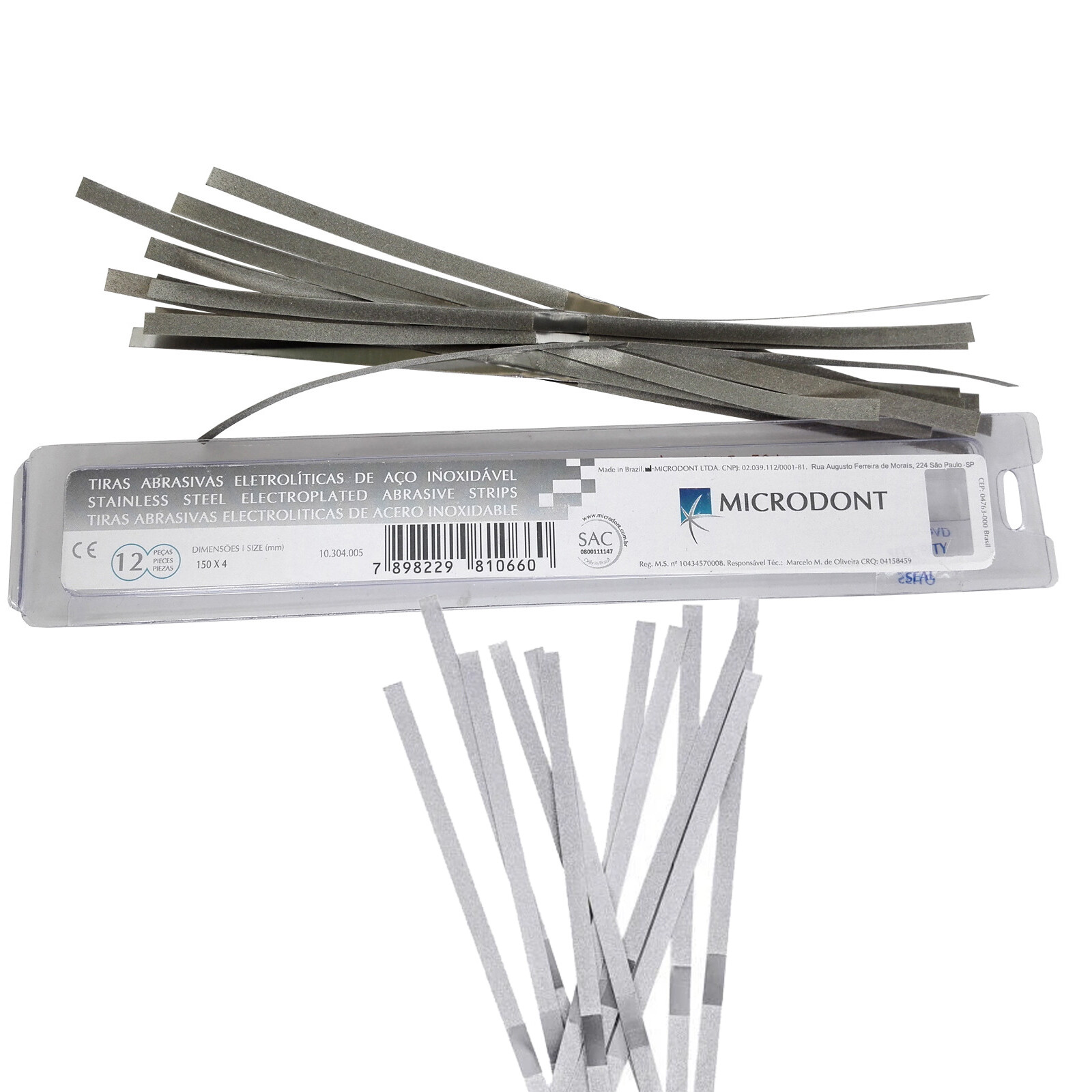Dental Microdont Stainless Steel Abrasive Strips for Finishing Polishing 150*4mm
