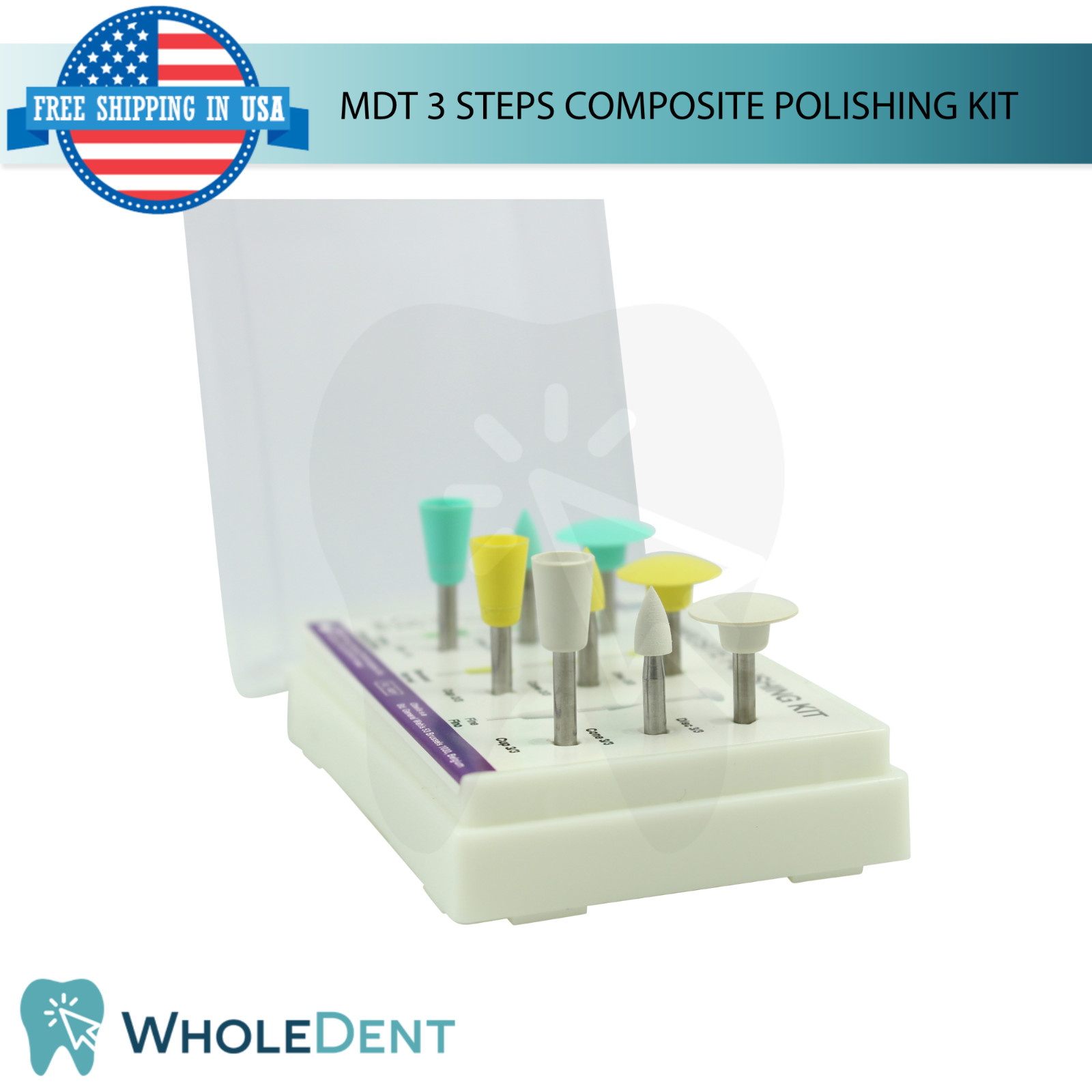 MDT 3 Steps Composite Polishing Kit High-Gloss Finish Dental Restorations