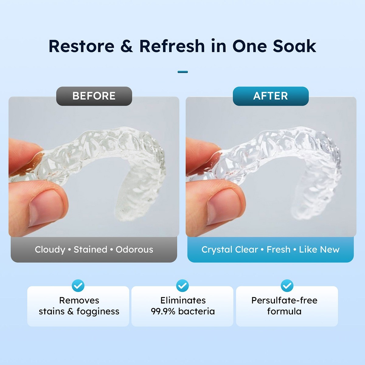 Denture Cleaner Tablets Cleaning Crystals Or Retainers, Mouth Guards & Aligners
