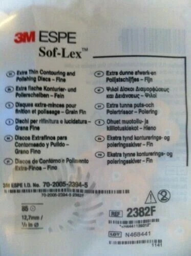 3M Sof-Lex soflex Discs Pack of 30 Orange Series 2382F Fine 1/2″ 12.7 mm Dental