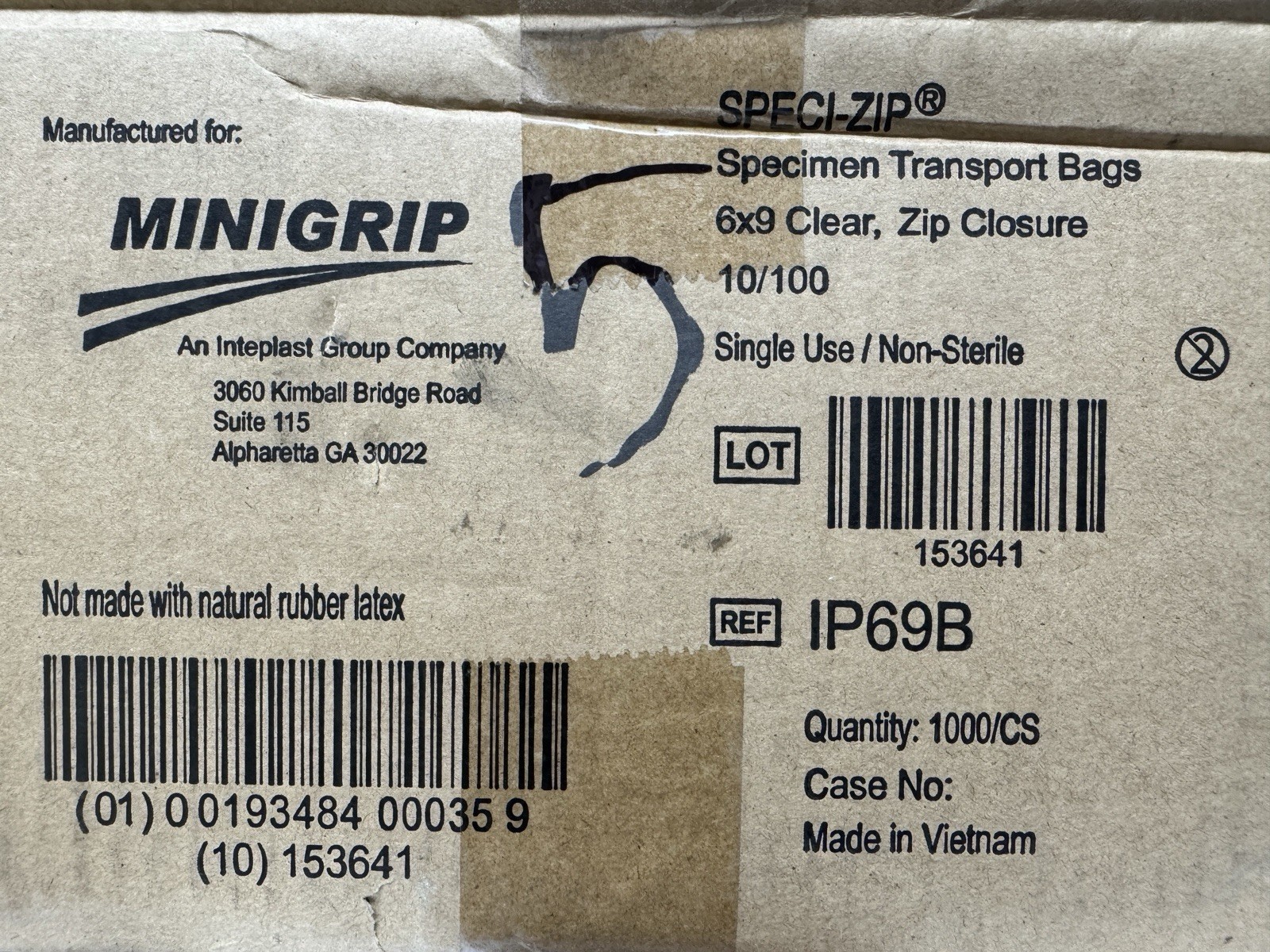 BIOHAZARD BAGS – 100/Bag – 6×9 ECONO-ZIP SPECIMEN TRANSPORT – CLEAR By MINIGRIP.
