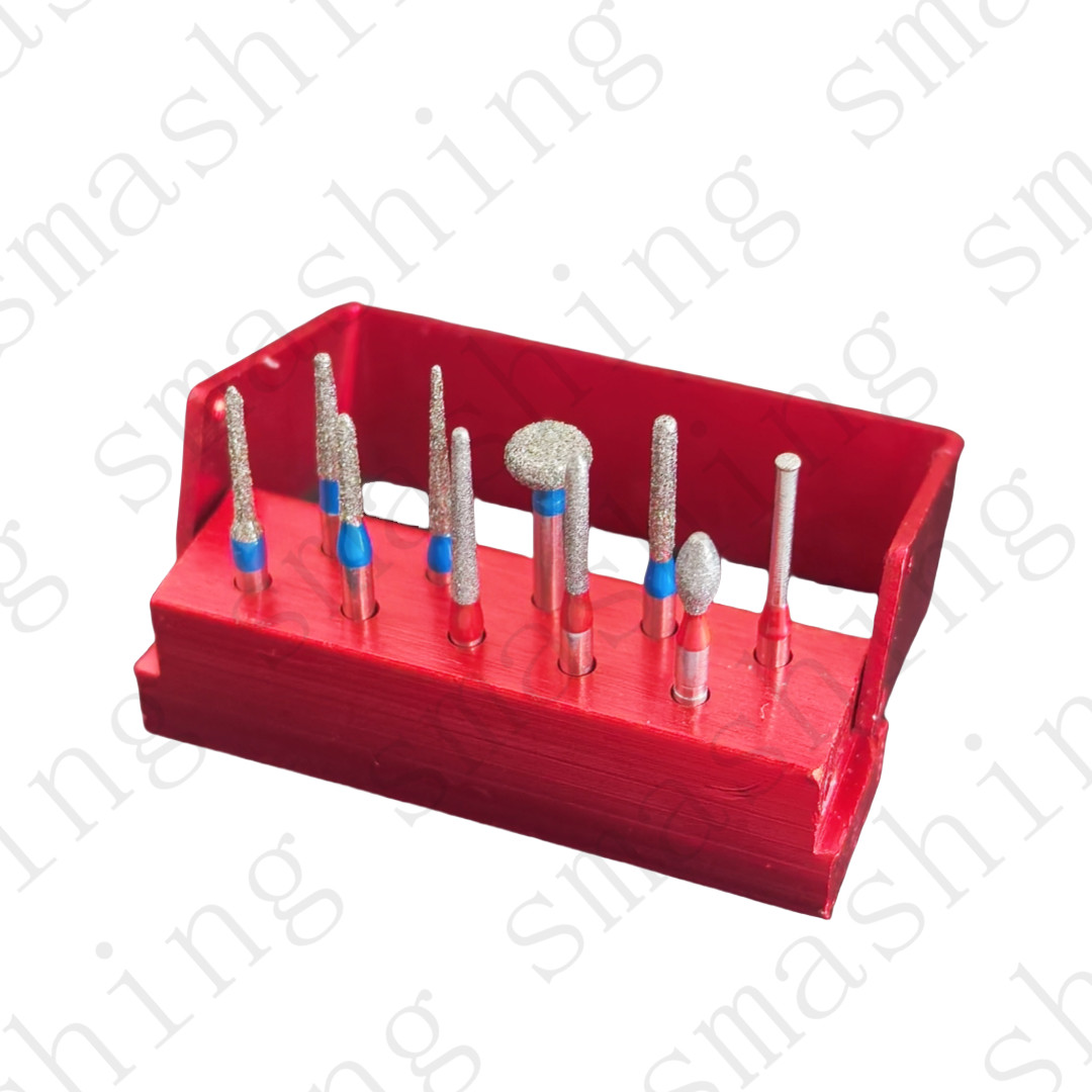Dental Anterior Posterior Crown Bridge Preparation Diamond Burs Silver 10Pcs/Kit