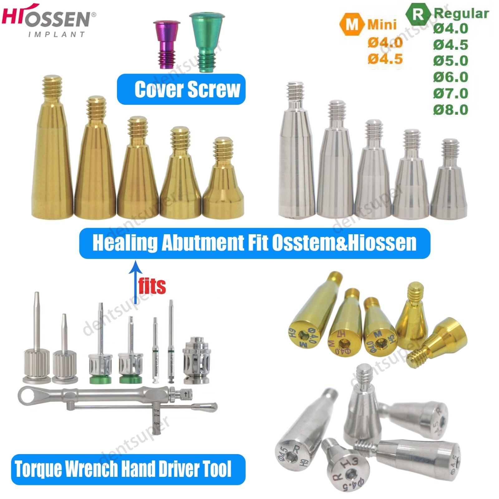 Hiossen/Nobel/Straumann Dental Implant Posts Healing & Locator Abutments Caps