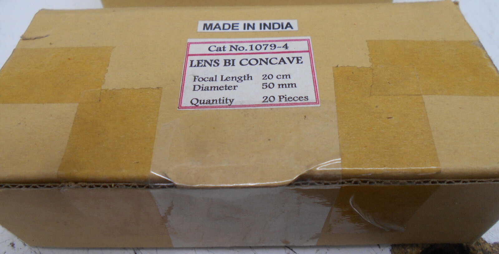 Lens 1079-4 Bi Concave 20cm Focal Length 50mm Diameter Box of 20