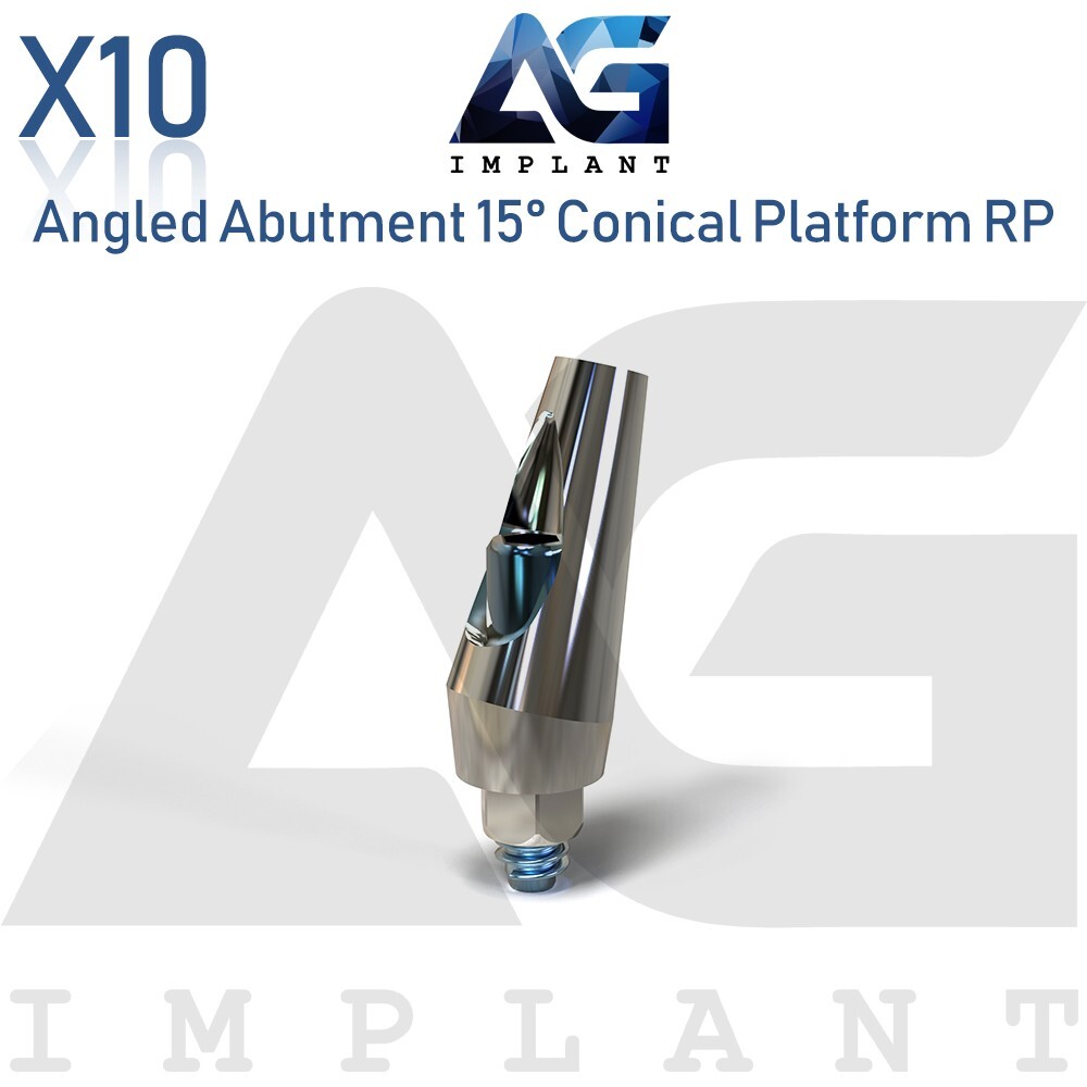 10 Angled Prosthetic System 15° RP Titanium Conical Connection Hex 2.65mm